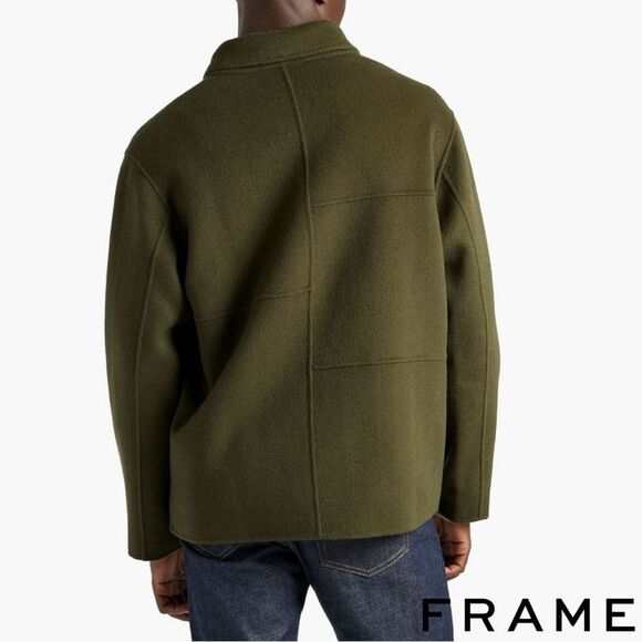 FRAME **NWT** Double Face Wool Jacket in Olive Green - Picture 3 of 11